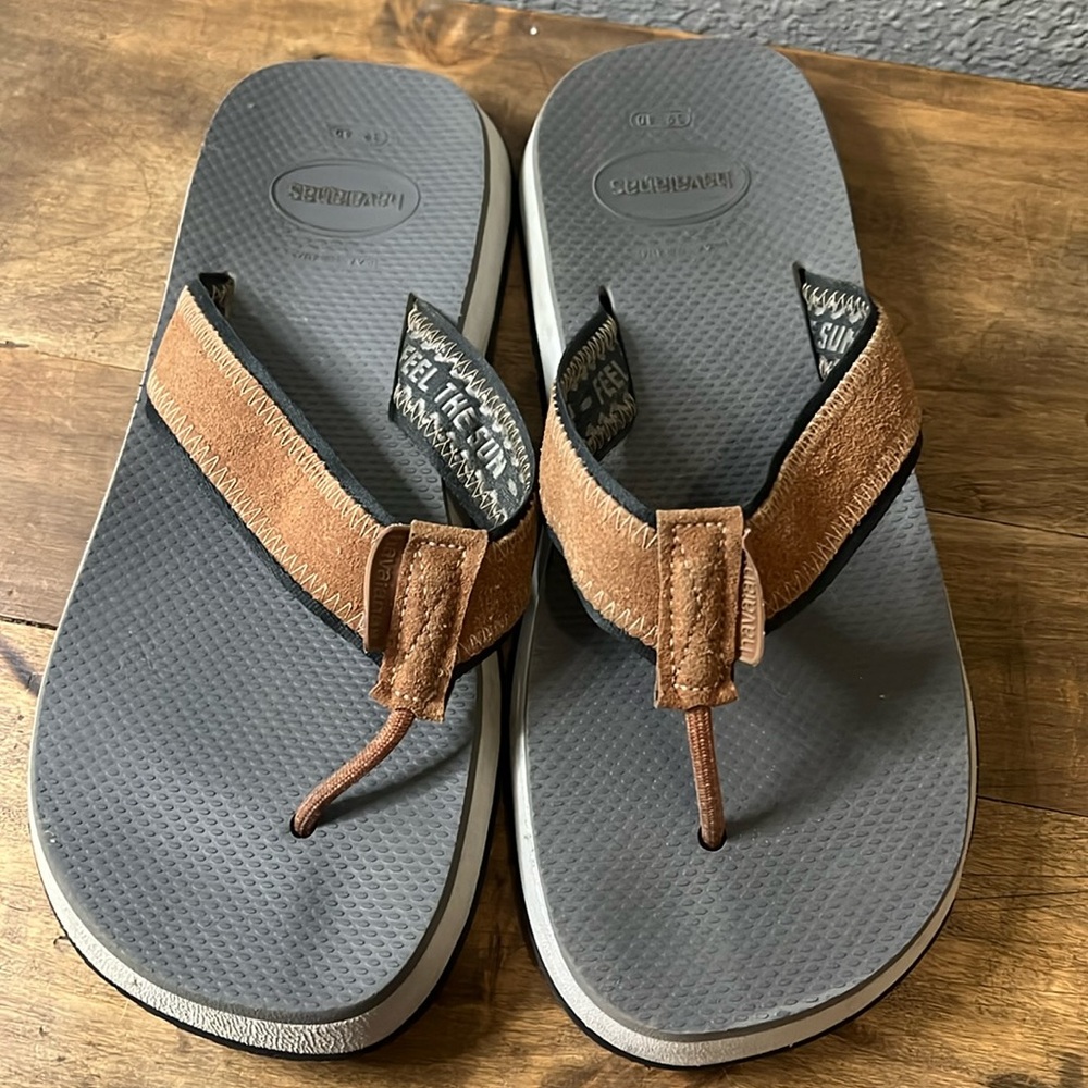 Havaianas Brown and Gray Men's Flip-Flops